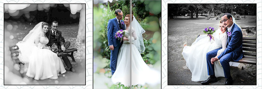 PAGE DU LIVRE DE MARIAGE PHOTOS DES MARIES DANS LE PARC